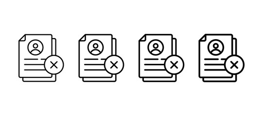 Job Rejection Multiple Line Icon Element