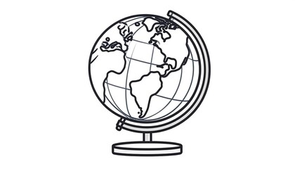 Simple outline of a globe