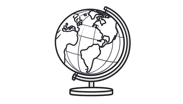 Simple outline of a globe - Powered by Adobe