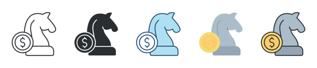 Financial Strategy Icon Set Multiple Style Collection