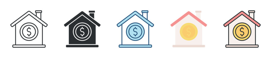 Home Loan Icon Set Multiple Style Collection