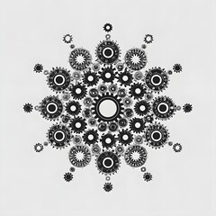 Abstract gear shape, clean vector, no text