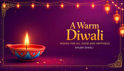 Happy Diwali, Festival of lights ,Vector illustration and Beautiful greeting card for celebration of shubh deepawali