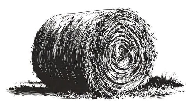 Hay bale illustration
