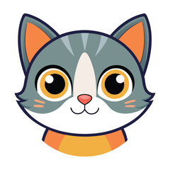 cat vector illustration on white