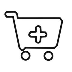 Fototapeta premium Add to Cart Icon for Online Store and Digital Shopping Process