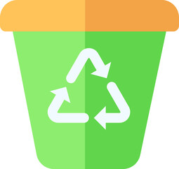 Trash bin flat colored icon