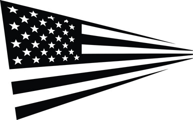 American Flag Silhouette black vector USA Flag