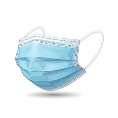 Illustration of a face mask symbolizing hygiene, health, and protection.