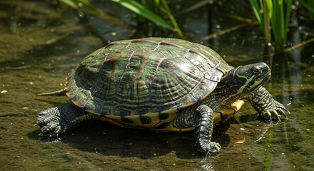 Turtle in marsh