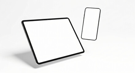 Tablet and Smartphone Mockup on White Background