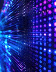 A textured blue and purple dotted wall fading into light with blurry lines, creating depth and dimension in a colorful abstract way