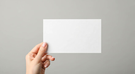 Hand Holding Blank White Card: Invitation, Announcement, or Message Template