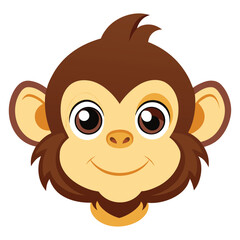 Obraz premium monkey head vector illustration on white