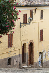 Italy, Marche, Offida - Medieval alley in downtown Offida