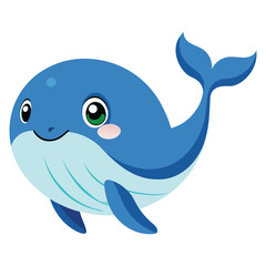 Fototapeta premium blue whale cartoon