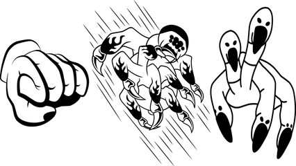some hand monster designs