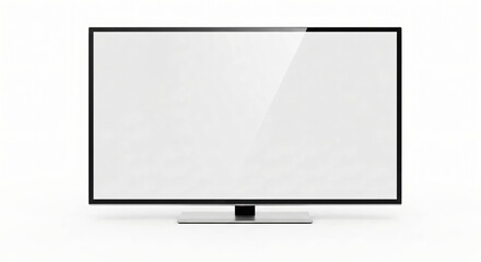 Isolated Modern Flat Screen Television on White Background
