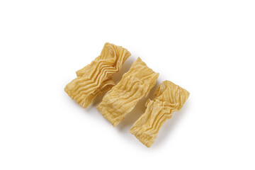 Dried Tofu Skin Bean Curd Sheets Traditional Asian Food Ingredient on White Background