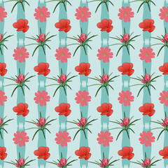 Floral seamless pattern. . Floral motifs for use in wallpaper, covers, packaging. For textiles, cotton fabrics, linen. For use in wallpaper, wrappings. Interior decor. Raster illustration.