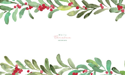 水彩画。水彩タッチのクリスマスフレーム。12月のクリスマスベクター水彩背景。クリスマスイラスト。
Watercolor painting. Watercolor Christmas frame. December Christmas vector watercolor background. Christmas illustration.