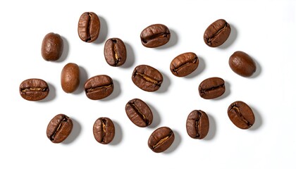 Roasted Coffee Beans Scattered.