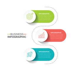 Business Infographic vector design  template 3 options or step with icons. Can be used for process diagram, presentations, workflow layout, banner, flow chart.