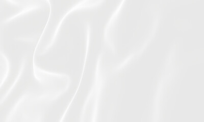 White wavy cloth  background. Rippled fabric wave