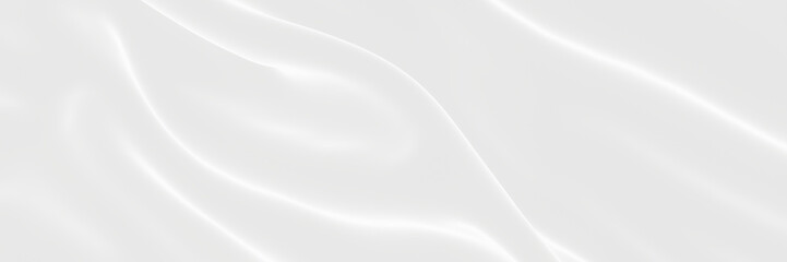 White wavy cloth  background. Rippled fabric wave