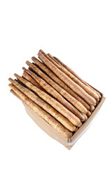 Fresh Chinese Yam Roots from Henan Province in Wooden Crate - Organic Tubers Harvested by Farmers