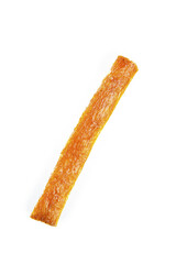Handmade Spicy Dried Beef Tendon Stick Asian Jerky Snack Isolated on White Background