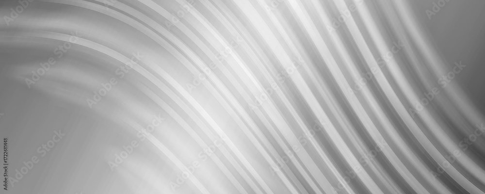 Poster abstract wavy background in grey and white, modern flowing lines and smooth surface.