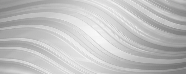 Abstract Wavy Background in Grey and White, Modern Flowing Lines and Smooth Surface.
