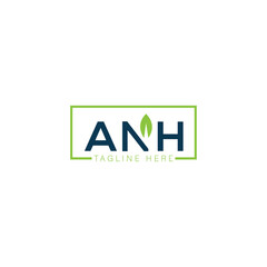 Obraz premium ANH letter logo design on WHITE background. ANH creative initials letter logo concept. ANH letter design.