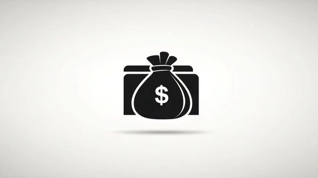 Money bag and folders icon