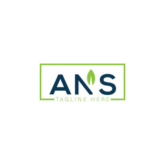 ANS letter logo design on WHITE background. ANS creative initials letter logo concept. ANS letter design.