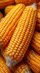 Fresh corn yellow kernel organic vegetable closeup healthy food natural produce harvest ripe sweet agriculture