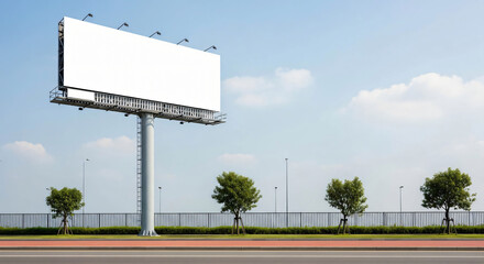 Blank Billboard Under Blue Sky