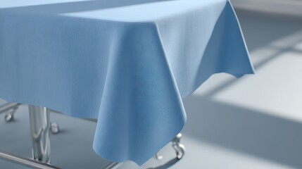 Light Blue Tablecloth on a Clean Surface in a Modern Environment