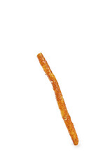 Spicy Chili Breadstick with Sesame Seeds - Crispy Golden Snack Food on White Background