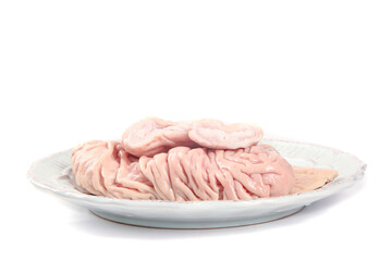 Fresh Raw Pork Sausage Coils on White Plate - Delicious Meat Specialties Ready for Cooking