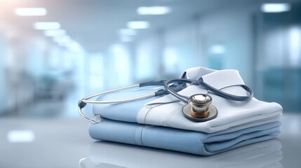 Medical Equipment and Uniform Stethoscope in Healthcare Environment