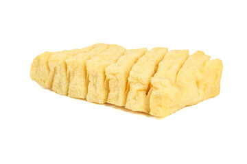 Dried Tofu Bean Curd Slices Traditional Asian Vegetarian Protein Ingredient on White Background