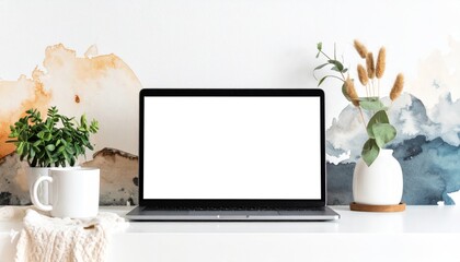 Laptop on a desk, a clean and minimalist aesthetic