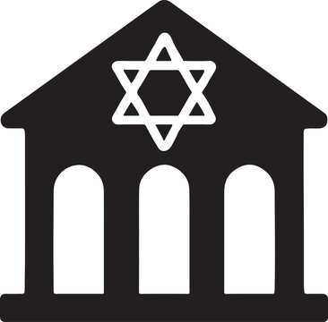 black synagogue building with star of david clip art preview