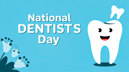 Celebrating national dentists day with tooth cartoon art