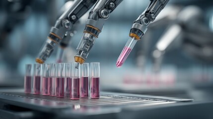 Robotic arms conducting precise laboratory experiments