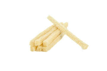 Dried Pasta Sticks or Breadsticks Isolated on White Background Food Photography