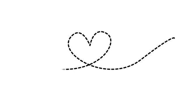 love heart signs Animation continuous line drawing elegance motion.