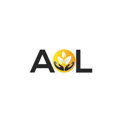 AOL letter logo design on BLACK background. AOL creative initials letter logo concept. AOL letter design.